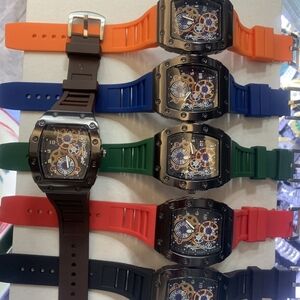 Luxury Presidential Watch stainless steel face rubber band